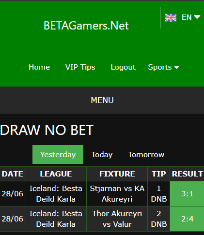 vip bet won ticket